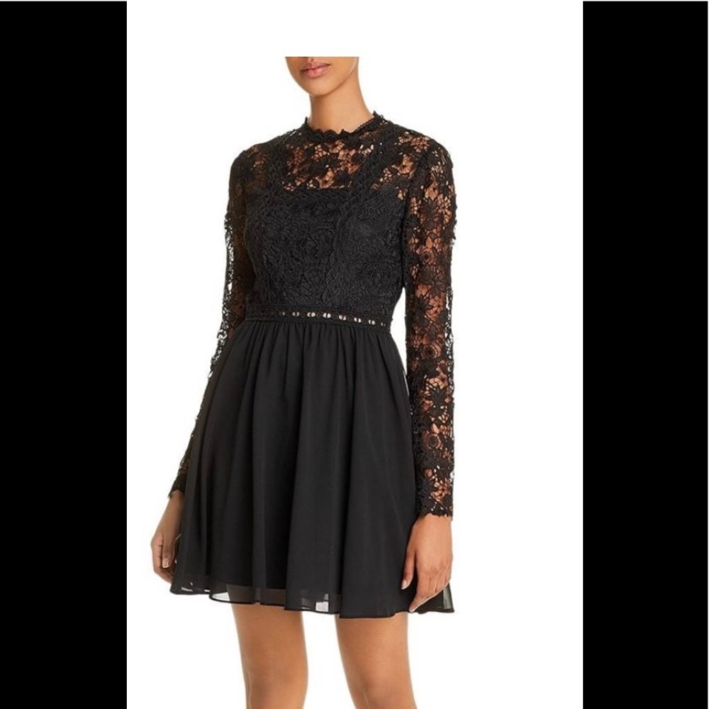 Aqua brand lace bodice fit and flare dress- Large NWT
